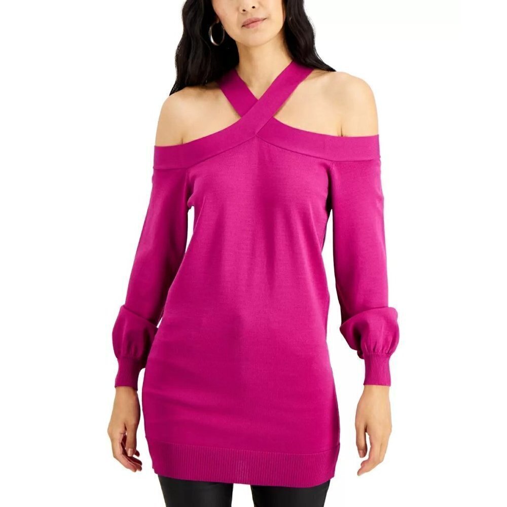 INC International Concepts Womens Size XS Cold Shoulder Tunic‎ Sweater $89 675
